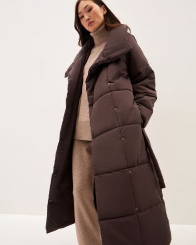 Стеганое пальто Zarina, коричневое