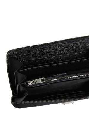 Usnjena denarnica z zadrgo Dolce & Gabbana črna