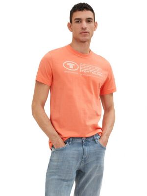 Koszulka z nadrukiem Tom Tailor pomarańczowa