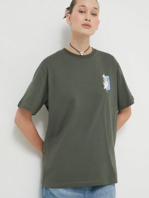 Bavlněné tričko s potiskem Kaotiko zelené