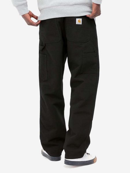 Jednobarevné bavlněné kalhoty Carhartt Wip černé
