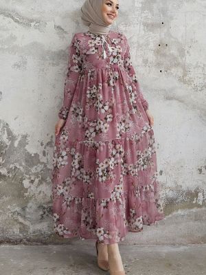 Sukienka szyfonowa Instyle różowa