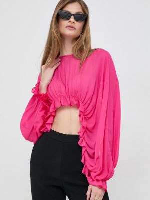 Однотонная блузка Pinko розовая