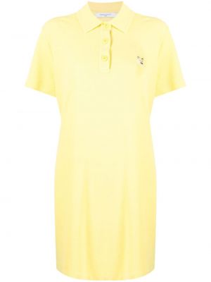 Kleid mit stickerei Maison Kitsuné gelb
