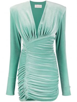 Μini φόρεμα με λαιμόκοψη v Alexandre Vauthier πράσινο