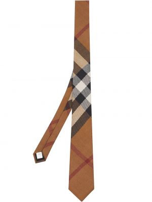 Corbata de seda a cuadros Burberry marrón