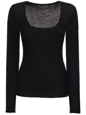 Pull en tricot en mohair Jacquemus noir