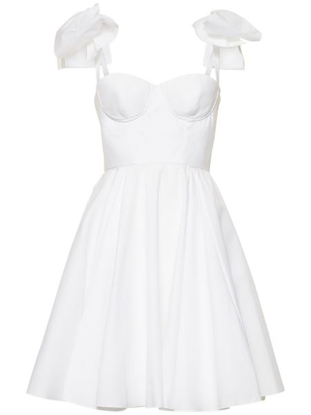 Bavlnené mini šaty s mašľou Giambattista Valli biela