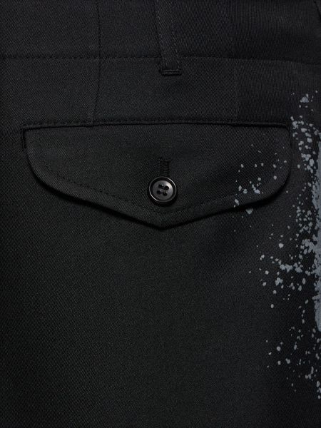 Pantaloni con stampa plissettati Comme Des Garçons Shirt nero