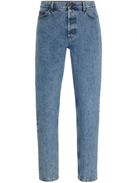 Skinny fit džínsy s výšivkou Hugo modrá