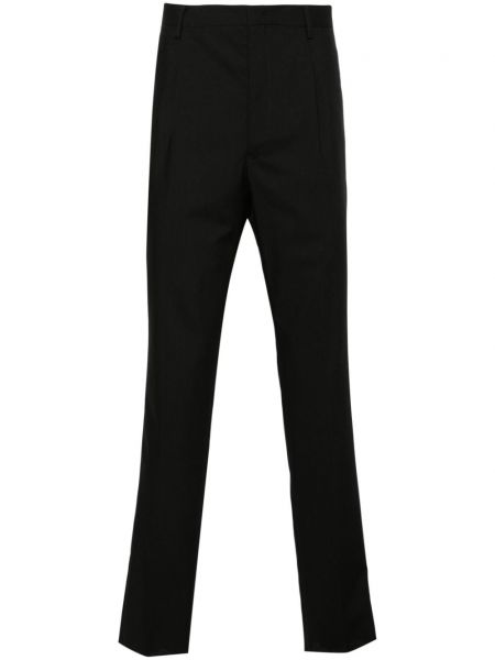 Pantaloni drepti de lână Emporio Armani negru