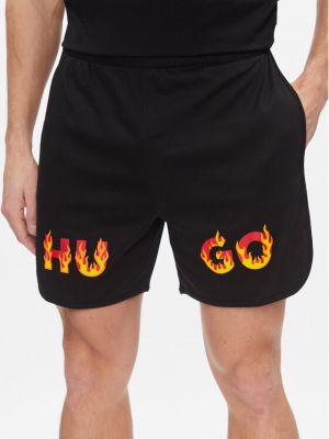 Priliehavé športové šortky Hugo čierna