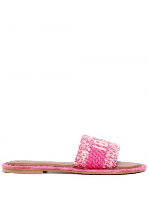 Sandały z koralikami De Siena Shoes różowe