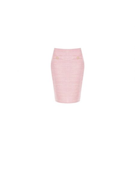 Spódnica ołówkowa tweedowa Rinascimento różowa