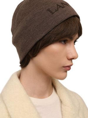 Шерстяная шапка Lanvin коричневая