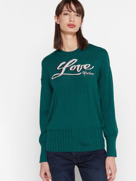 Sweter Love Moschino zielony