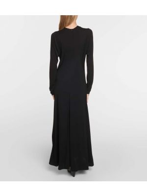 Μάξι φόρεμα από ζέρσεϋ The Row μαύρο