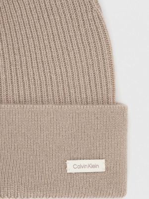 Kašmírový vlněný čepice Calvin Klein béžový