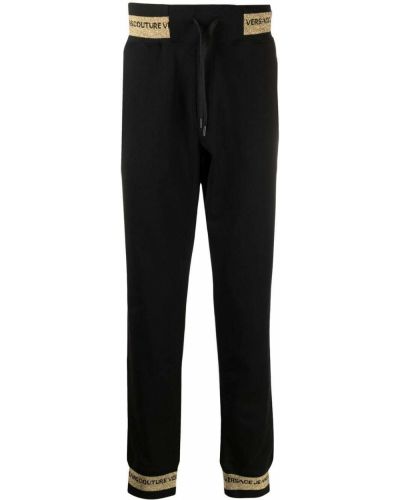 Pantalones de chándal con bordado Versace Jeans Couture negro
