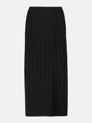 Kašmírové midi sukně Loro Piana černé