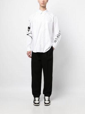 Koszula bawełniana z nadrukiem Mastermind Japan biała