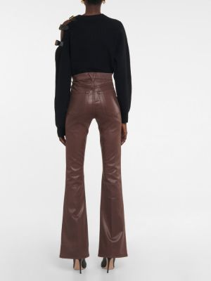 Zvonové džíny s vysokým pasem Veronica Beard hnědé