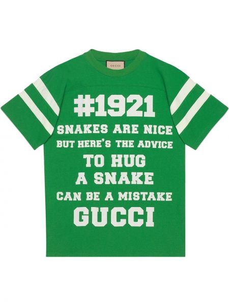 Camiseta de estampado de serpiente Gucci verde