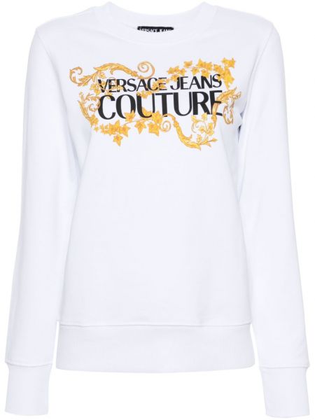 Painettu puuvilla collegepaita Versace Jeans Couture valkoinen