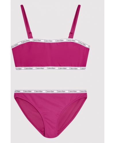 Calvin Klein Swimwear Női fürdőruha Logo Tape KY0KY00016 Rózsaszín