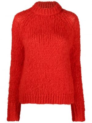 Pleten pulover z okroglim izrezom Cecilie Bahnsen rdeča