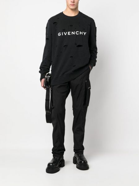 Apgrūtināti treniņjaka ar apdruku Givenchy melns