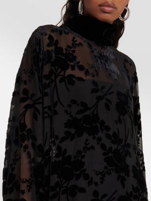 Sukienka długa w kwiatki Rodarte czarna