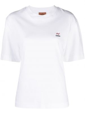 Haftowana koszulka bawełniana Missoni biała