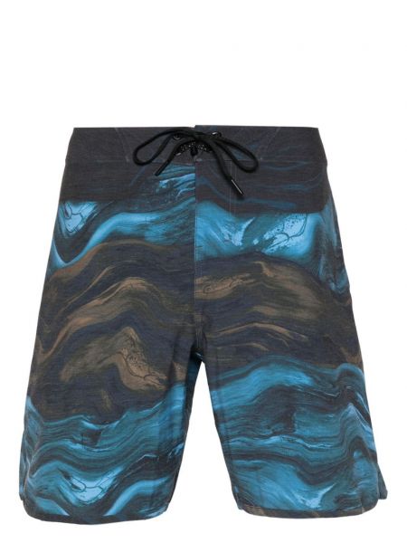 Shorts à imprimé à motifs abstraits Oakley bleu