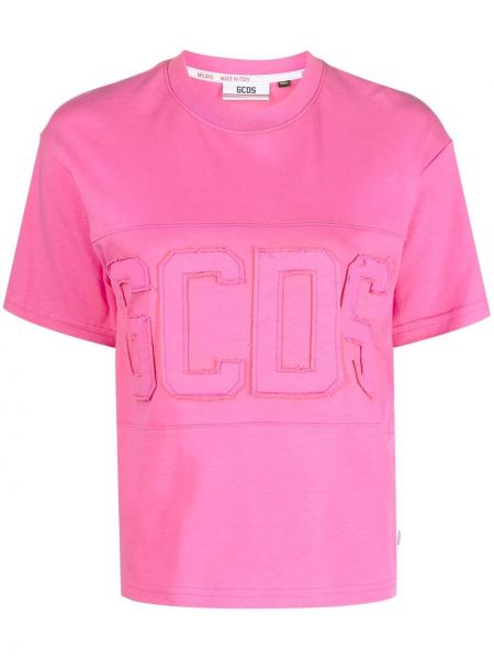T-shirt a righe Gcds rosa