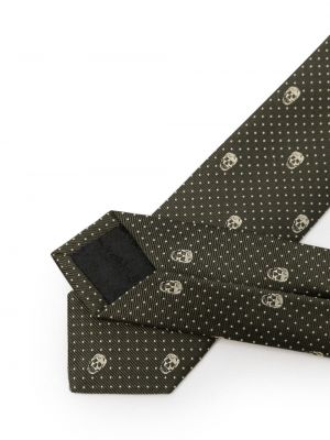 Hedvábná kravata s potiskem Alexander Mcqueen zelená