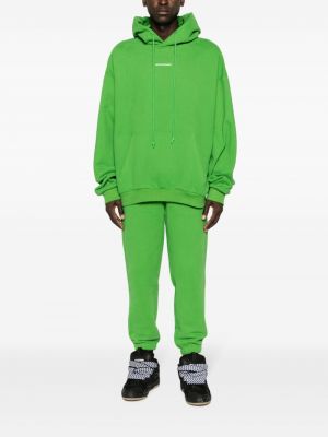 Vienkrāsains kapučdžemperis ar apdruku Monochrome zaļš