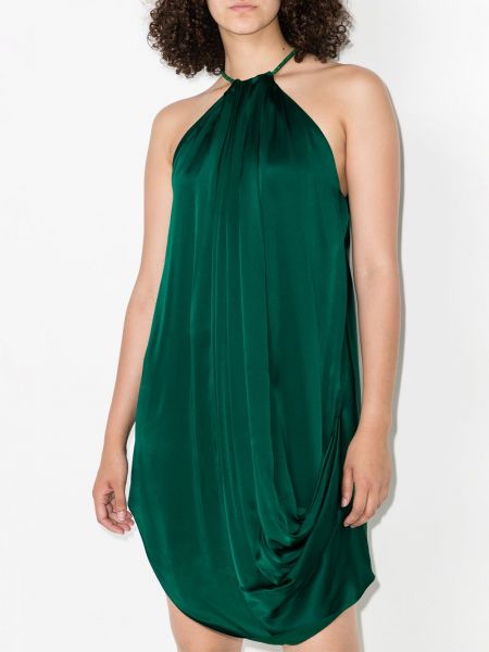 Mini vestido drapeado Halpern verde