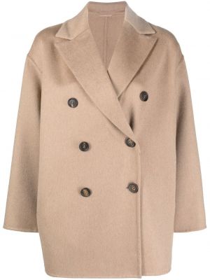Kašmírový kabát Brunello Cucinelli béžová