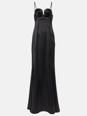 Satenska dolga obleka Givenchy črna