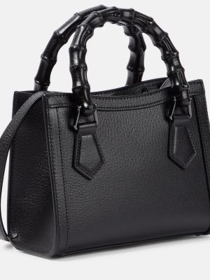 Δερμάτινη τσάντα shopper Gucci μαύρο