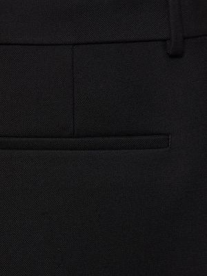 Pantaloni di lana di seta Gucci nero