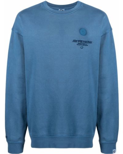 Sweatshirt mit stickerei aus baumwoll Aape By *a Bathing Ape® blau