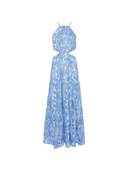 Sukienka długa bez rękawów z wzorem paisley Mc2 Saint Barth