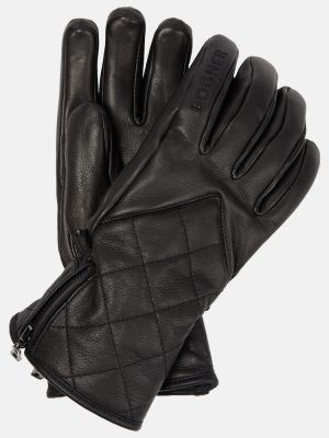 Prešívané kožené rukavice Bogner čierna