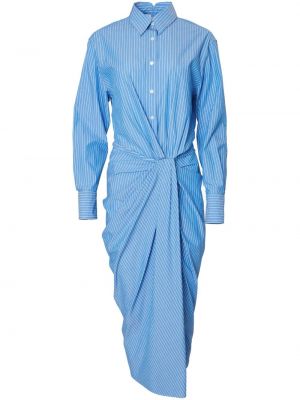 Raštuotas dryžuotas marškininė suknelė Carolina Herrera mėlyna
