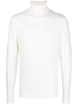 Вълнен пуловер бродиран Calvin Klein бяло