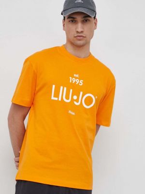Тениска с дълъг ръкав с принт Liu Jo оранжево