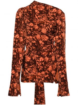 Bluza s cvetličnim vzorcem s potiskom Jade Cropper