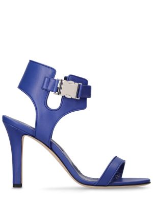 Sandale din piele Manolo Blahnik albastru